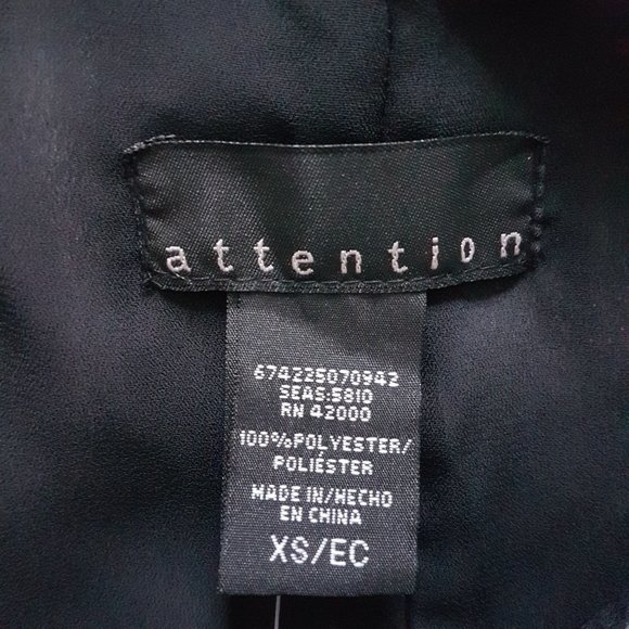 Attention Black/Gray Sleeveless Dress, XS - NWT - Picture 6 of 7